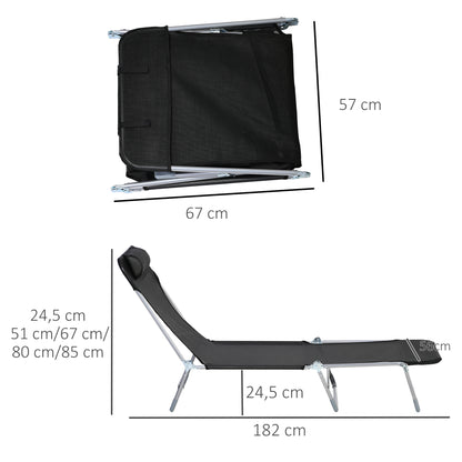 Outsunny Tumbona Plegable Y Reclinable Con Reposacabezas Y Respaldo Ajustable_2