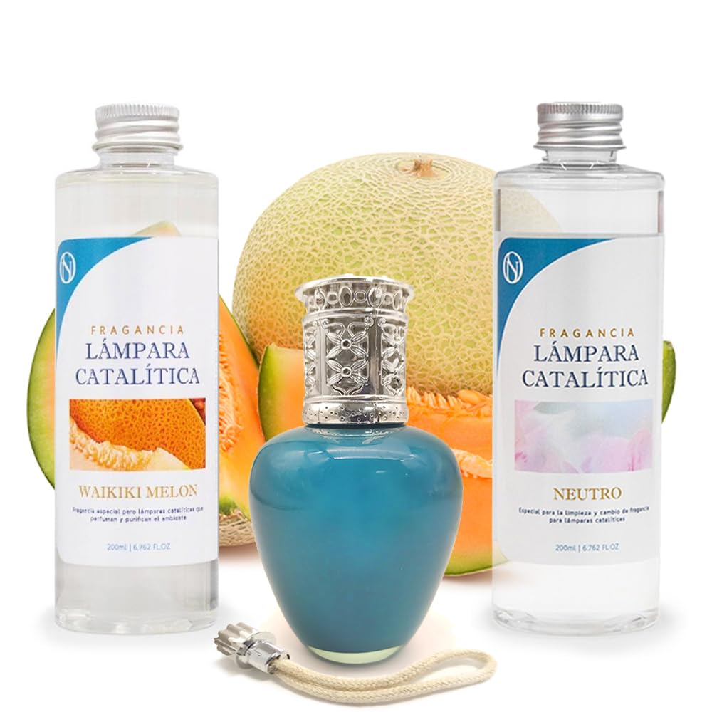 Pack Ahorro Lámpara Catalítica Aqua Marina + Fragancia Waikiki Melon 200ml + Limpiador Neutro 200ml + Mecha De Repuesto_0
