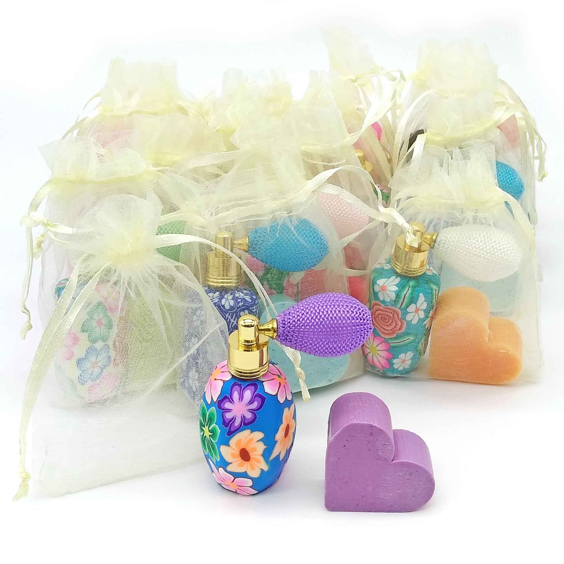 Pack 50 Uds. - Perfumero De Tocador Y Jabón Arómatico En Bolsa De Organza - Regalo Para Eventos - Hecho En España_0