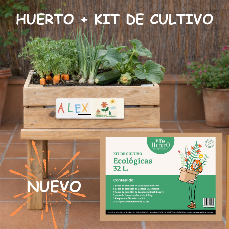 Mesa De Cultivo Infantil De Madera Con Kit De Cultivo Ecológicas| Vidahuerto_1