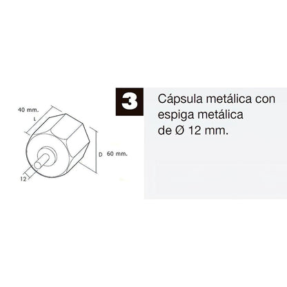 Capsula Persiana Metalica Con Espiga Para Eje 60 Mm._2
