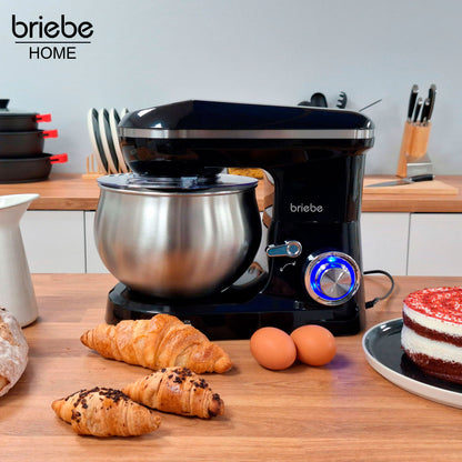 Batidora Amasadora Repostería Profesional Cocina Orbital 5l, 6 Velocidades + Pulso Pantalla Led, Briebe, Km1164, Negro_1