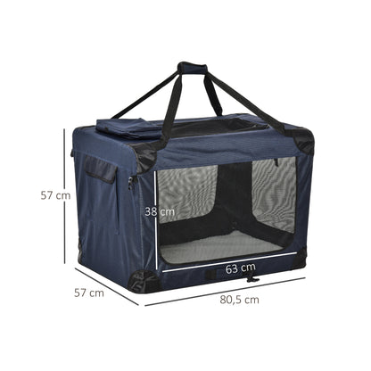 Pawhut Transportín Perro Gato Transpirable Con 3 Puertas Ventana De Malla_2