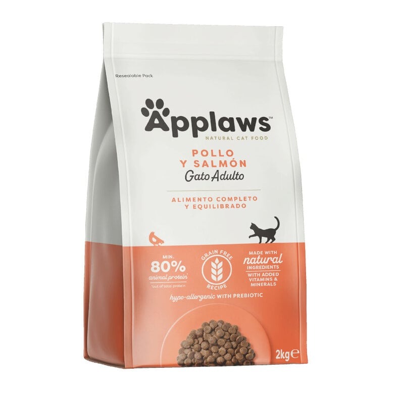 Applaws Cat Dry Adult Frango e Salmão 2kg Alimento natural para gatos sem cereais