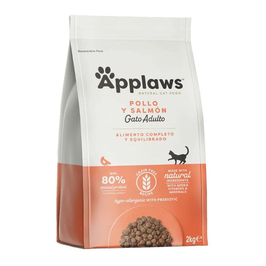 Applaws Cat Dry Adult Frango e Salmão 2kg Alimento natural para gatos sem cereais
