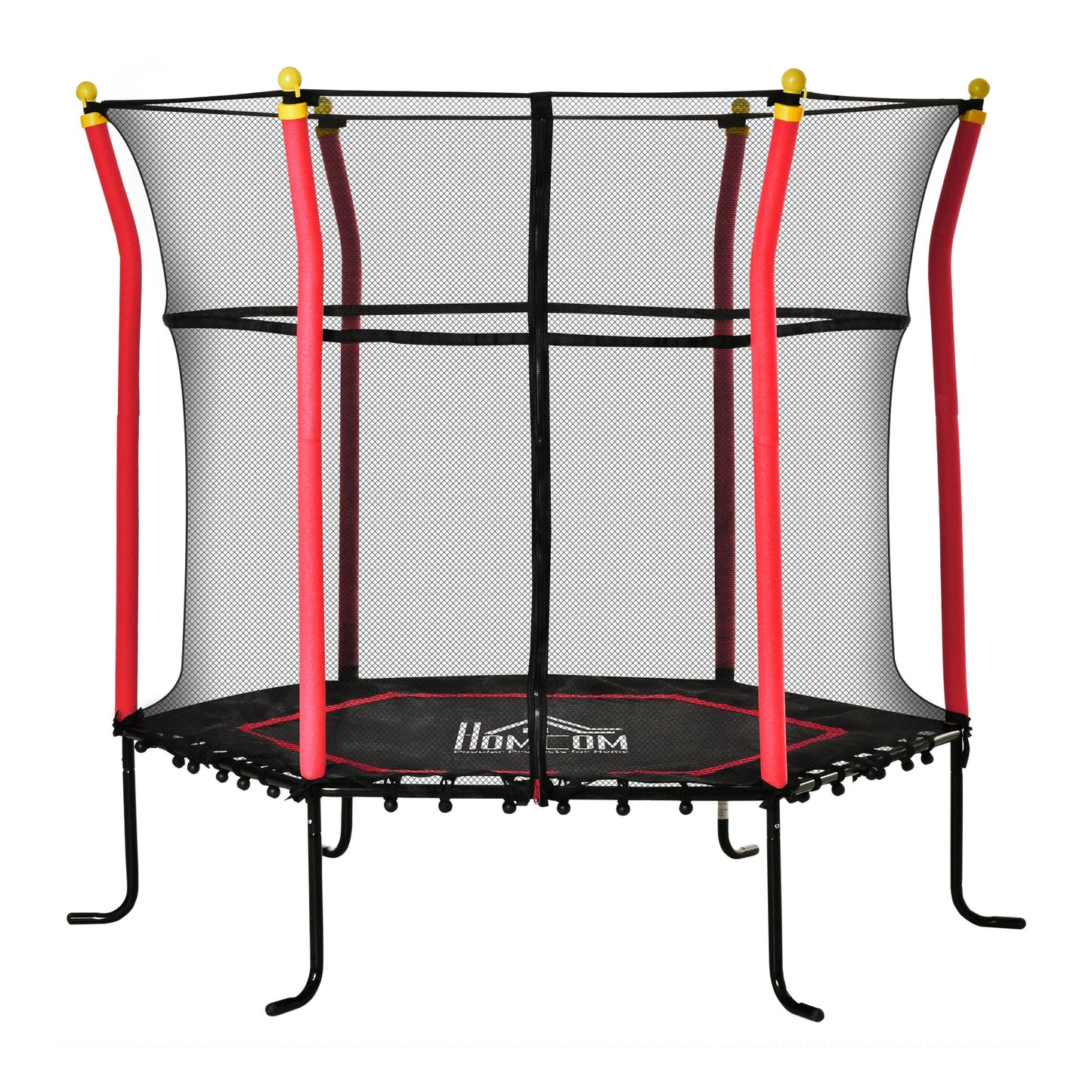 Homcom Trampolín Infantil Con Red De Seguridad Ø163,5x163,5 Cm Rojo_0