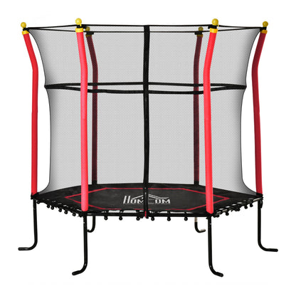 Homcom Trampolín Infantil Con Red De Seguridad Ø163,5x163,5 Cm Rojo_0