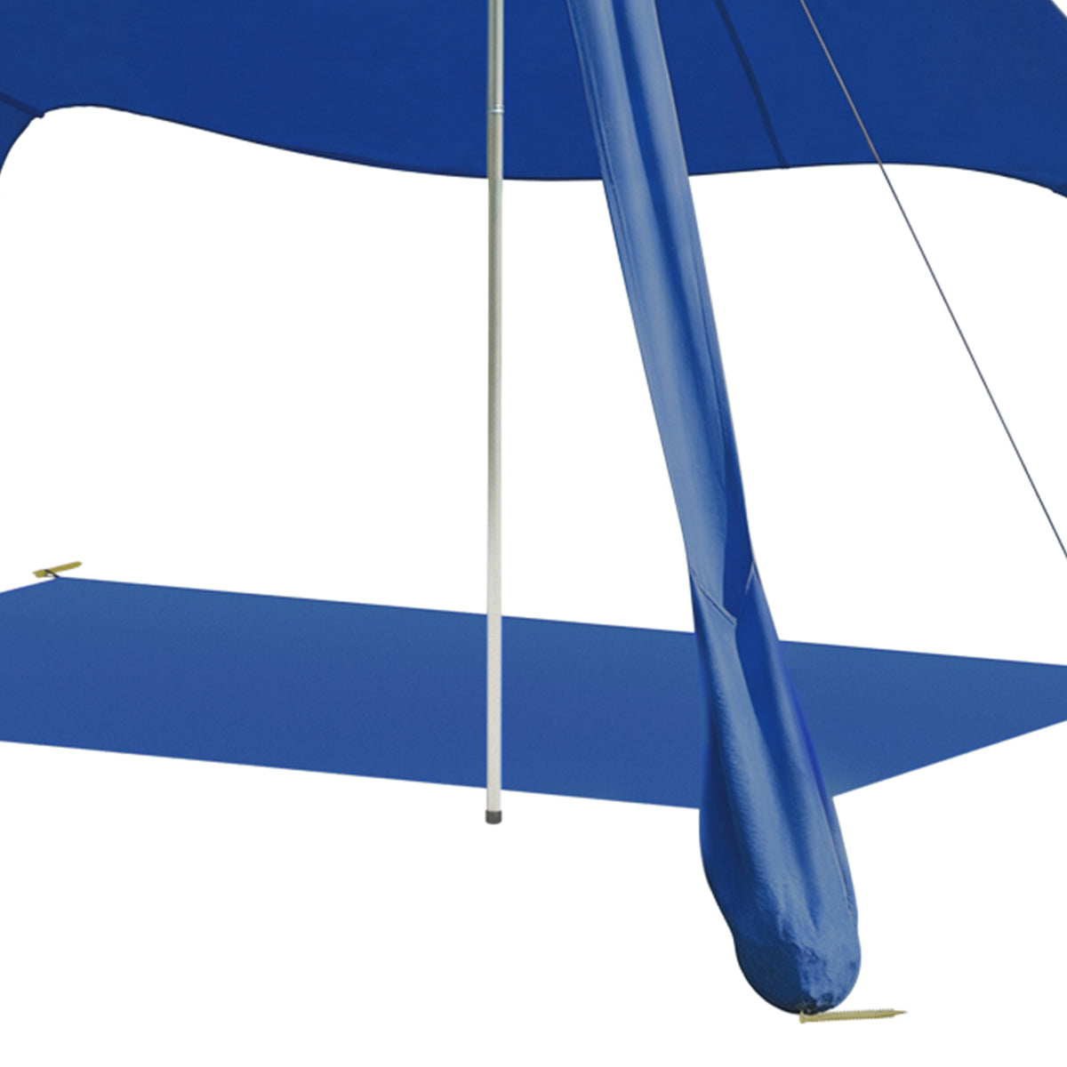 Toldo De Playa Outsunny Aluminio, Poliéster Azul 208x200x200 Cm_4