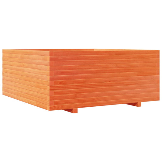 Jardinera Madera Maciza De Pino Marrón Cera 110x110x49,5 Cm_0