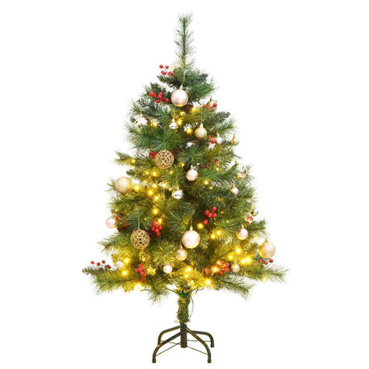 Vidaxl Árbol De Navidad Artificial Con Bisagras 150 Led Y Bolas 150 Cm_0