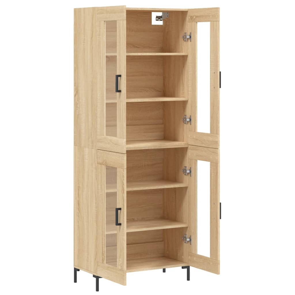 Aparador Alto Madera Contrachapada Color Roble 69,5x34x180 Cm_3