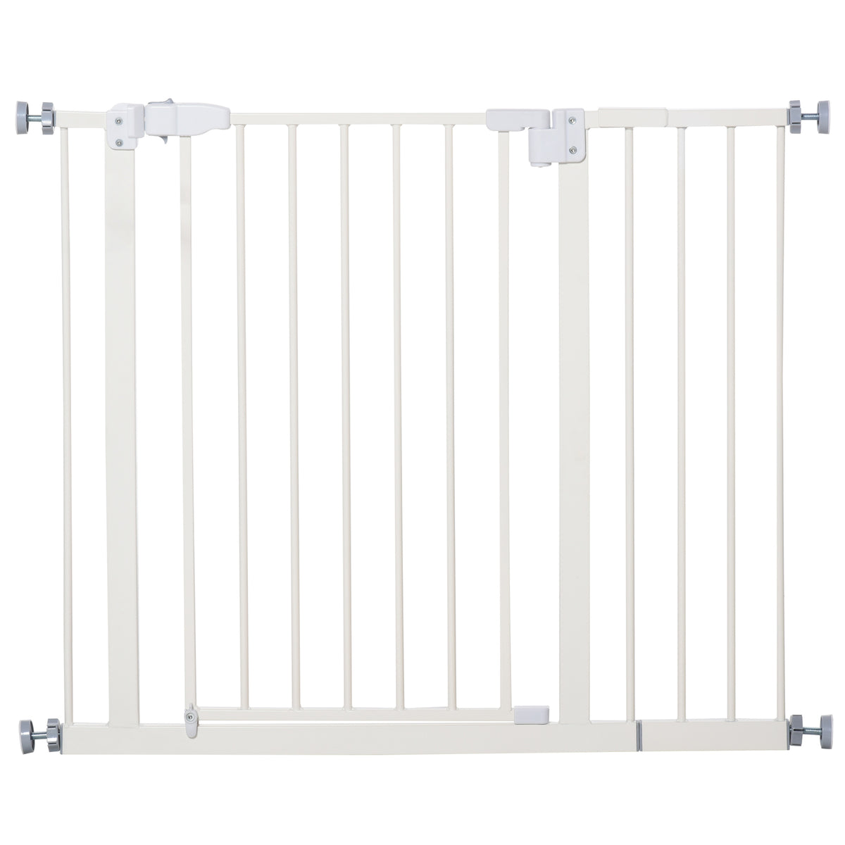 Pawhut Barrera De Seguridad Con Longitud Ajustable 74-97,5x76,2 Cm Blanco_1