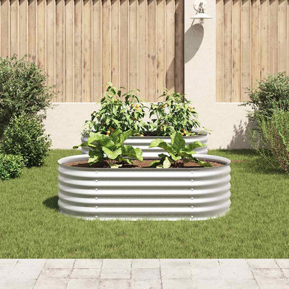 Arriate De Acero Galvanizado Plateado 160x80x44 Cm_2
