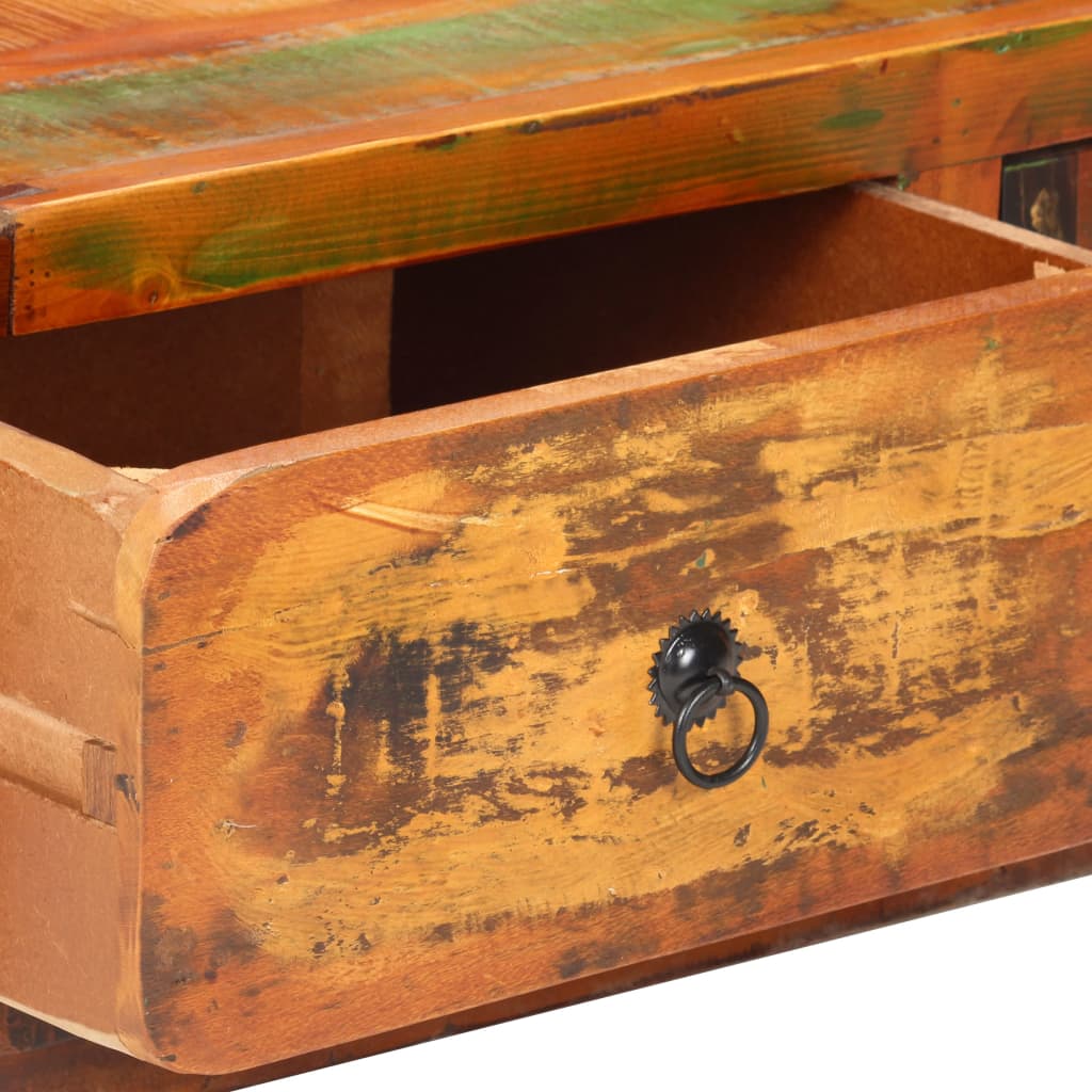 Mesa De Centro De Madera Maciza Reciclada 90x60x29 Cm_3