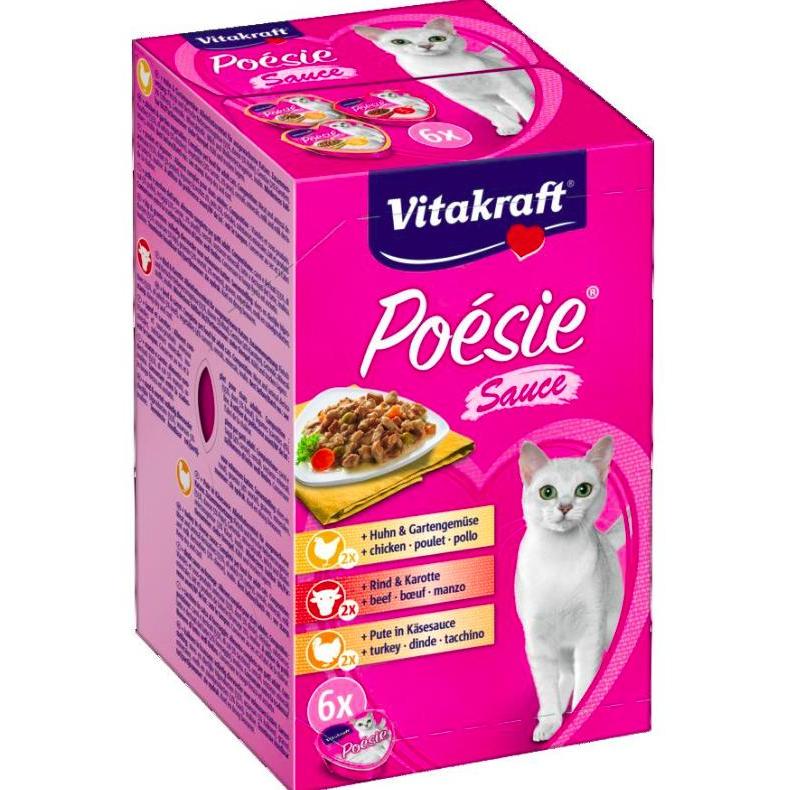 Molho de Criação Vitakraft Vitakraft Poésie Multipack 6x85 g comida húmida para gatos