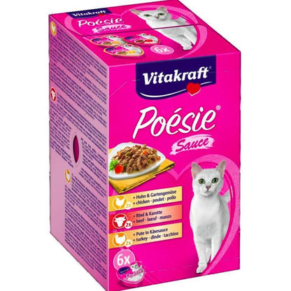 Molho de Criação Vitakraft Vitakraft Poésie Multipack 6x85 g comida húmida para gatos