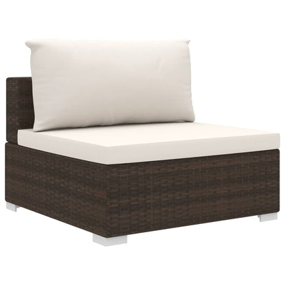 Vidaxl Set Muebles De Jardín 11 Piezas Con Cojines Ratán Sintético Marrón_4