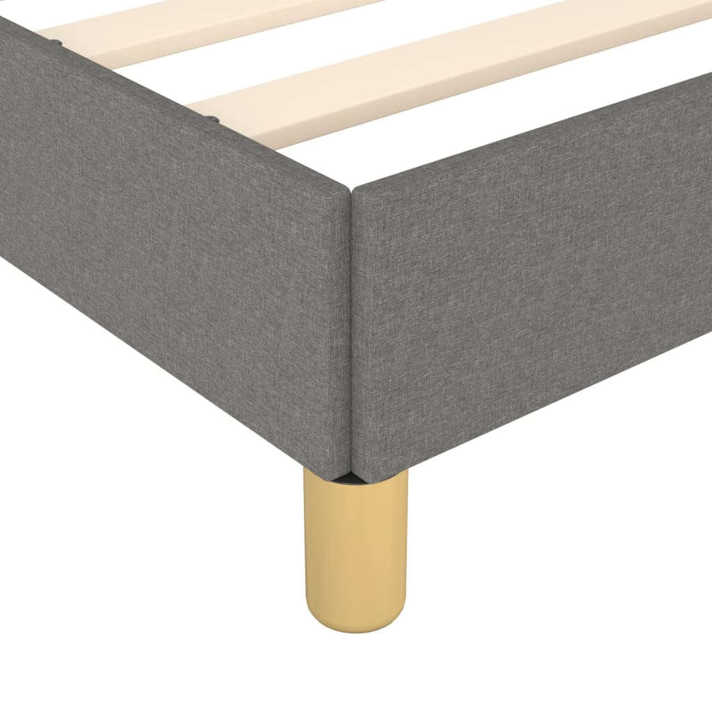 Estructura De Cama Con Cabecero De Tela Gris Oscuro 90x200 Cm / Vetonek_5
