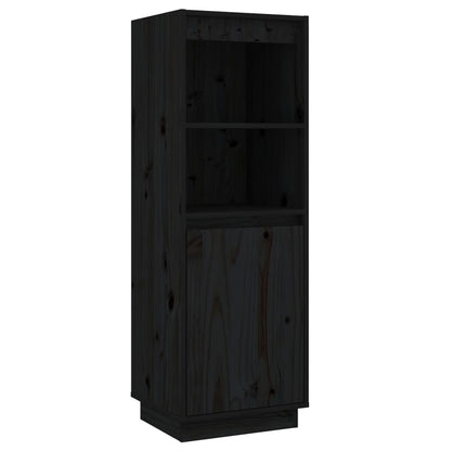 Aparador Alto De Madera Maciza De Pino Negro 37x34x110 Cm / Vetonek_2