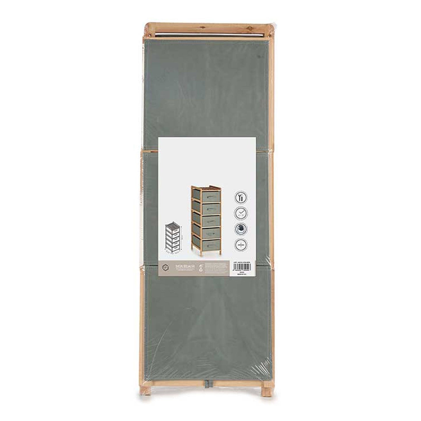 Mueble Ancho 5 Cajones Gris Oscuro - Colección Kipit_3