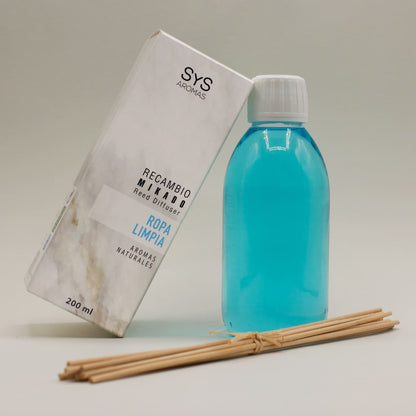 Recambio Mikado Ropa Limpia 200 ml con Varillas | Aroma Fresco y Suave | Refill Difusor | Larga Duració_3