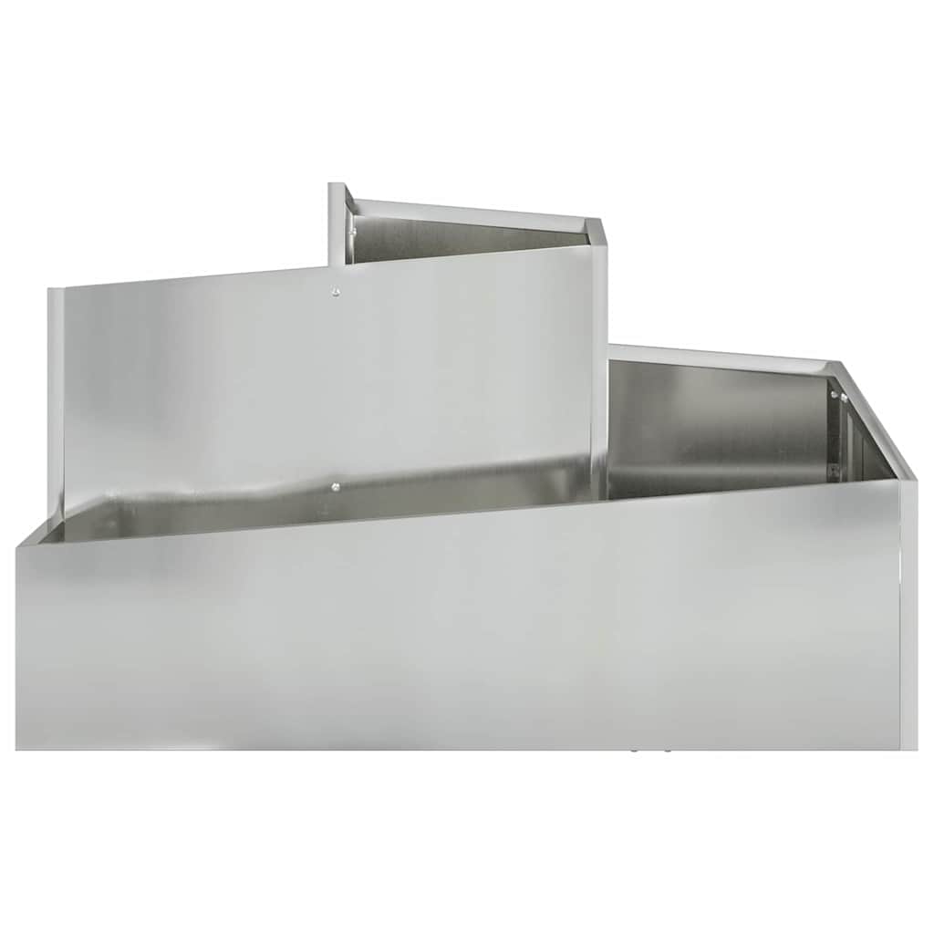 Macetero De Jardín Plateado 80 X 80 X 50 Cm Acero Galvanizado_4