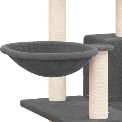 Rascador Para Gatos Con Postes De Sisal Gris Oscuro 82 Cm_5