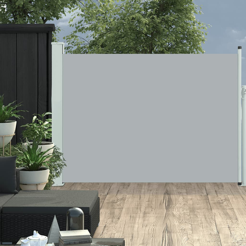 Vidaxl Toldo Lateral Retráctil De Jardín Gris 117x500 Cm_1