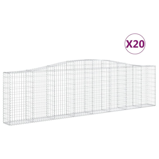 Cestas De Gaviones 20 Uds Forma De Arco Hierro 400x30x100/120cm_0