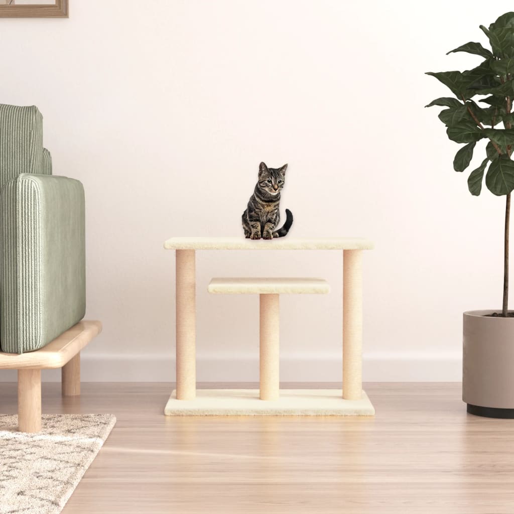 Postes Rascadores Para Gatos Con Plataformas Color Crema 62,5cm_1