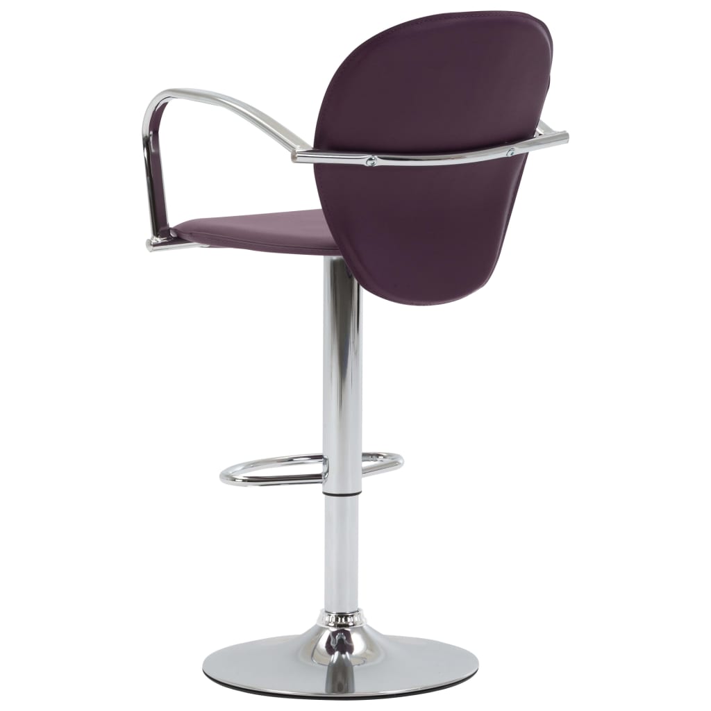 Taburetes Cocina Con Reposabrazos 2 Uds Cuero Sintético Morado_3