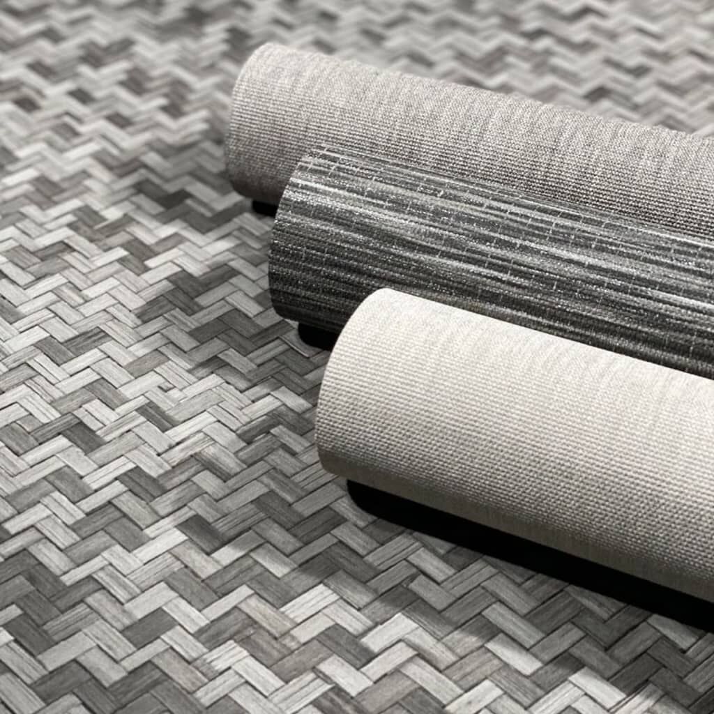 Noordwand Papel Pintado Botanica Rattan Wickerwork Negro Y Gris_4