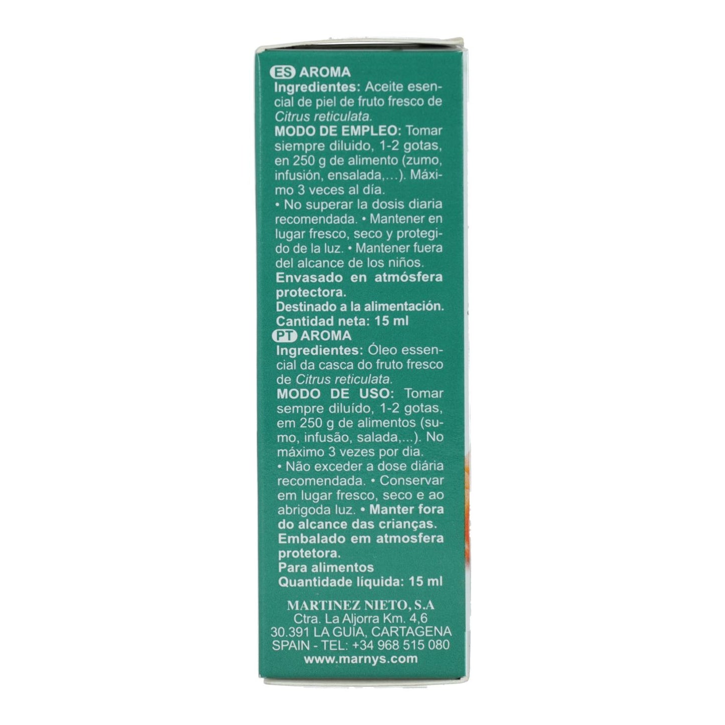 Óleo Alimentar Marnys Tangerina 15 ml