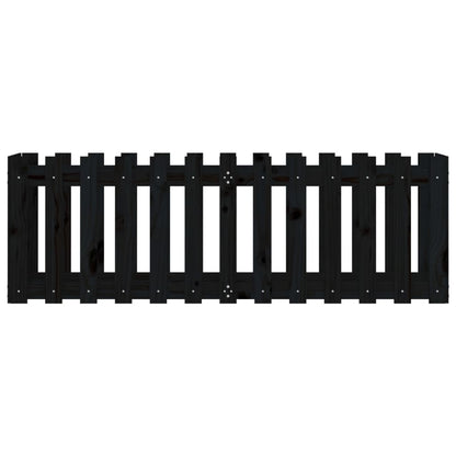 Arriate Elevado Jardín Con Valla Madera Pino Negro 150x50x50cm_4