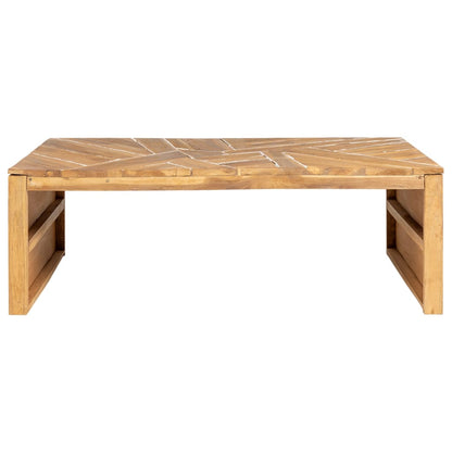 Mesa De Centro Madera Maciza De Teca Erosionada 110x35x38 Cm_0
