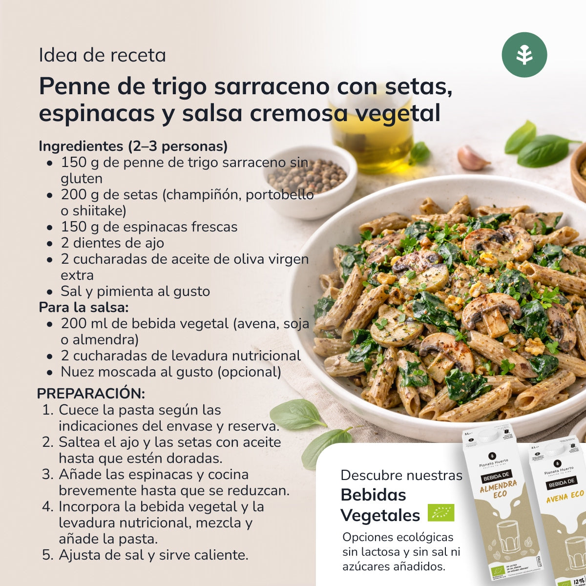 Macarrones de trigo sarraceno ECO sin gluten Planeta Huerto 500 g