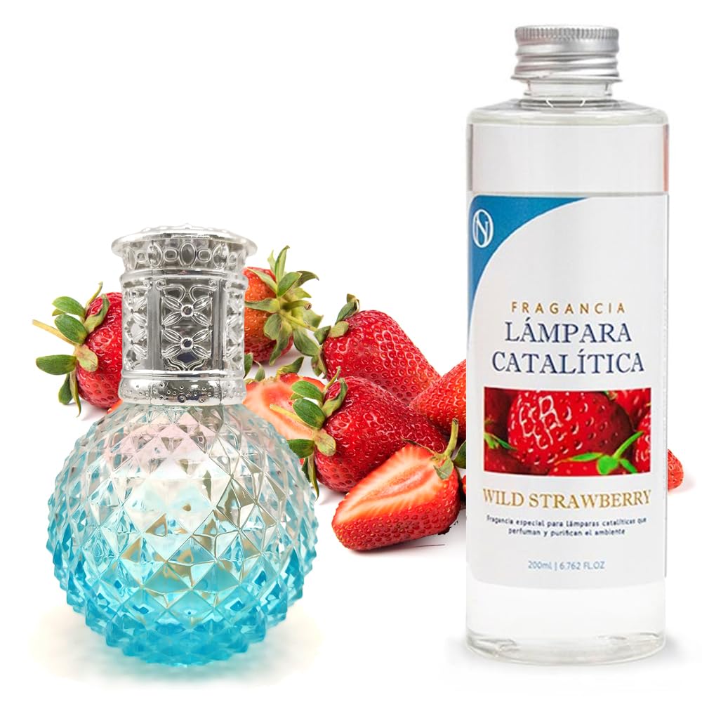Lámpara Catalítica Blue Diamonds + Aroma Wild Strawberry 200 Ml - Elimina Malos Olores, Impurezas Y Perfuma_0