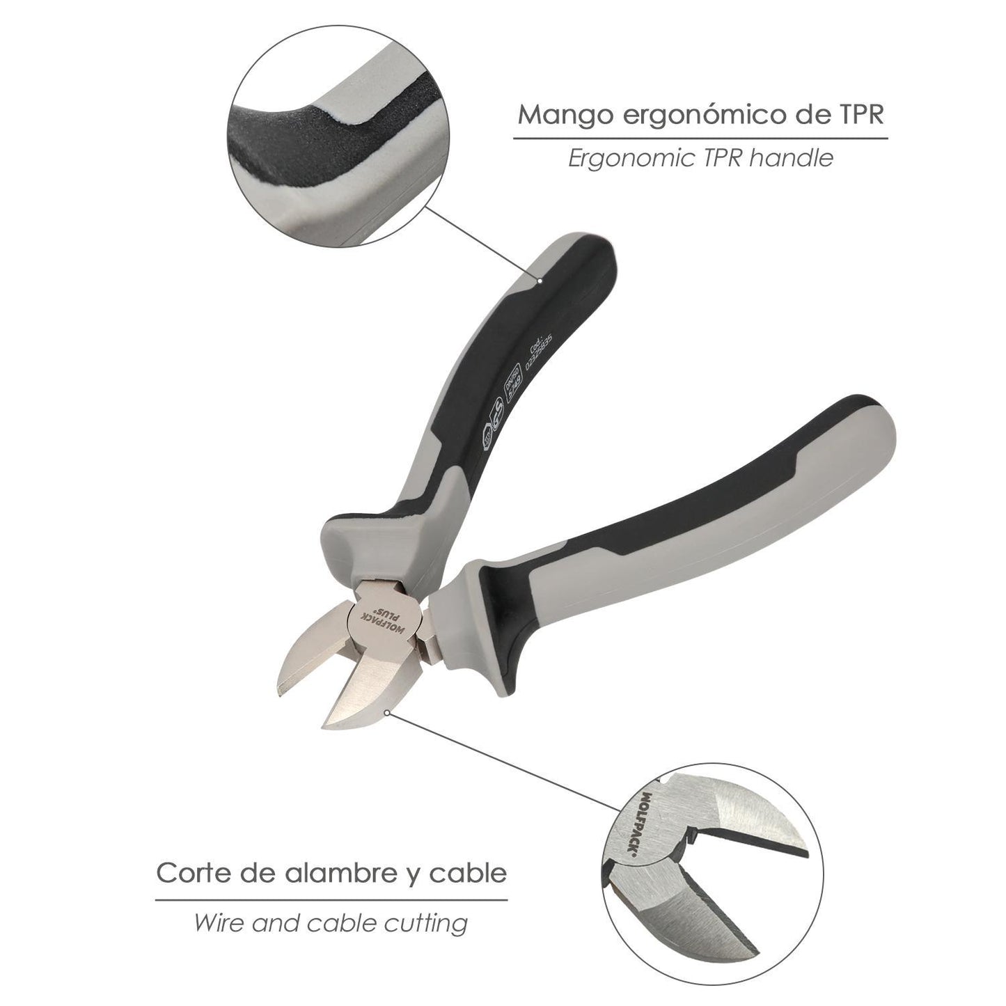 Alicates Corte Diagonal 150 Mm. Acero Cromo Vanadio Din-iso 5749  Pelacables, Corta Cables, Pelador Cables_2