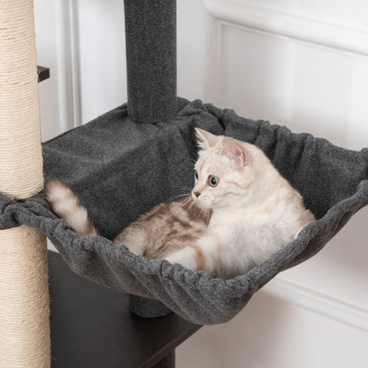 Pawhut Árbol Para Gato Con Cueva De Fieltro Extraíble Poste Rascador 60x40x146cm_3