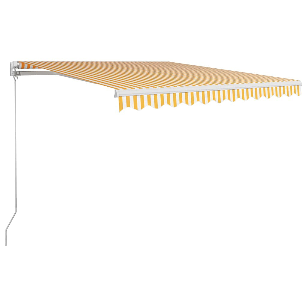Vidaxl Toldo Manual Retráctil Amarillo Y Blanco 300x250 Cm_0