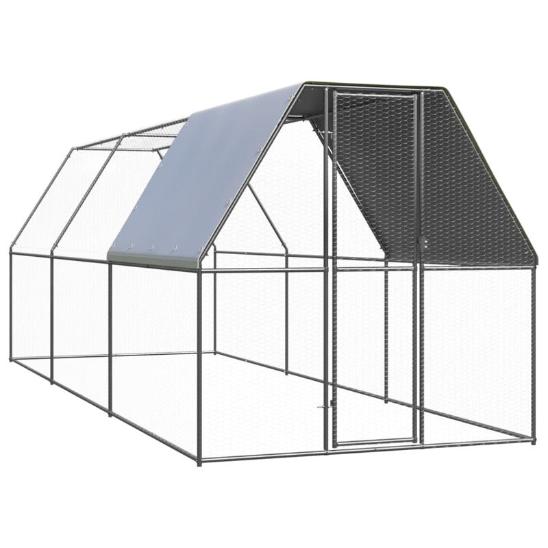 Vidaxl Jaula Gallinero De Acero Galvanizado 2x6x2 M_0