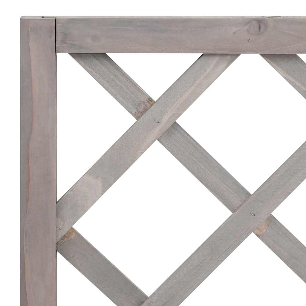 Jardinera Con Enrejado Gris 70x30x135 Cm Madera Maciza De Abeto_4