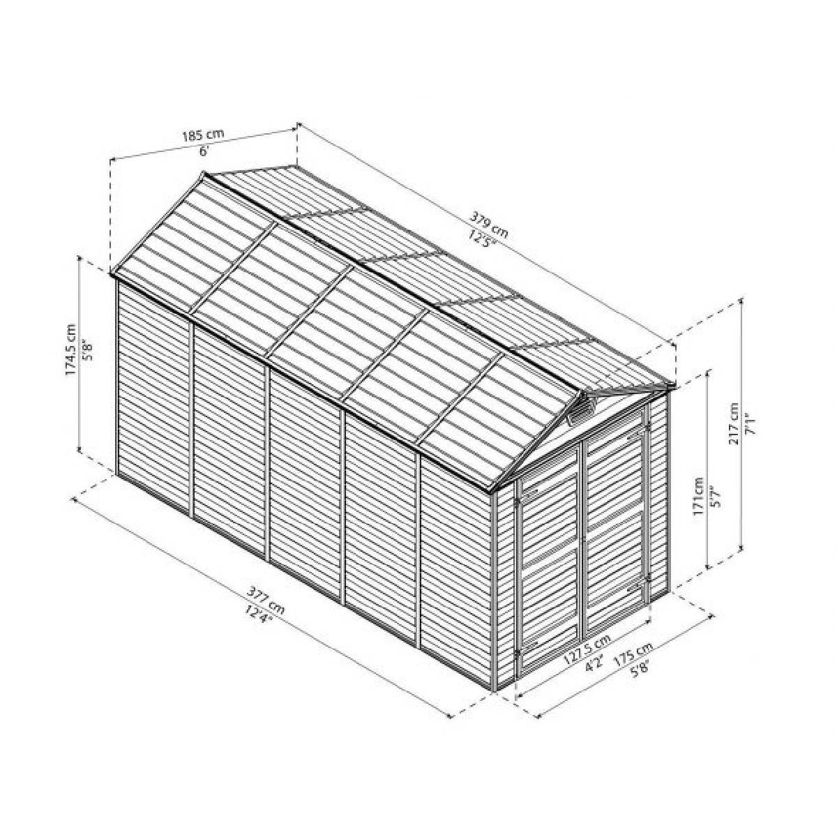 Telheiro de jardim Skylight Amber 185x379 Canopia da Palram
