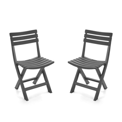 Pack 2 Sillas De Exterior Plegables Hoku Polipropileno, Antracita, 44 X 78 X 41_1