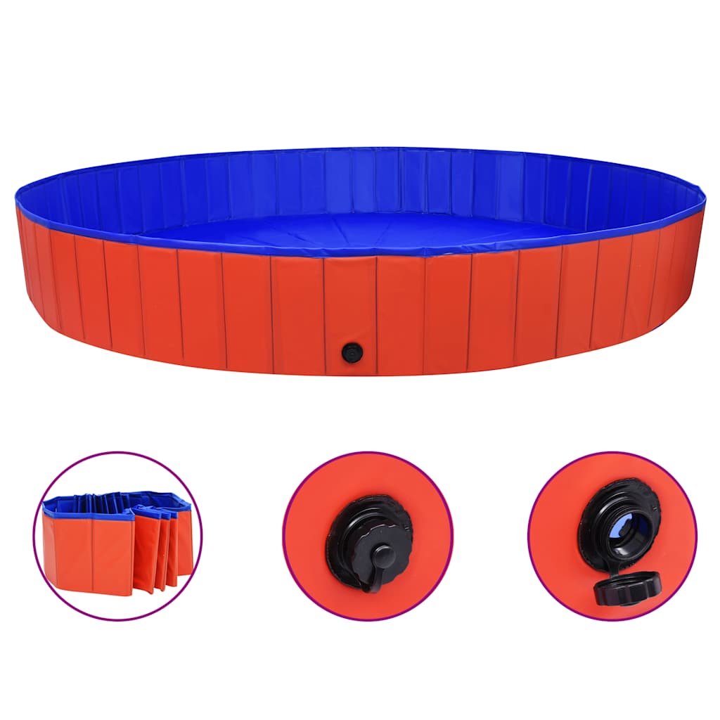 Piscina Para Perros Plegable Pvc Rojo 300x40 Cm_1
