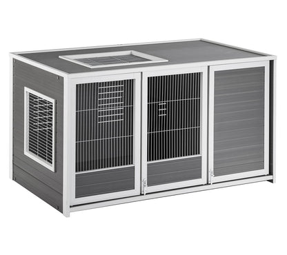 Conejera Nantes Con Madriguera - Ideal Para Conejos Y Cobayas - Para Interior/exterior - Tres Puertas De Acceso_2