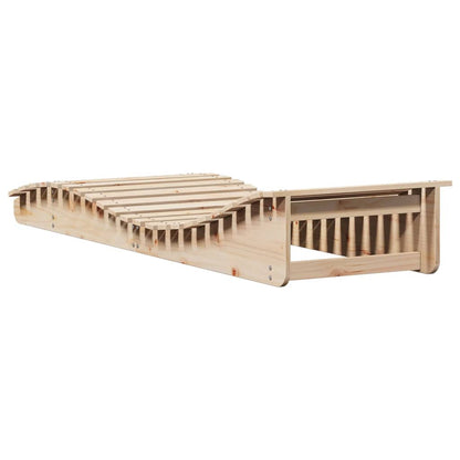 Tumbona De Madera Maciza De Pino 205x70x31,5 Cm / Vetonek_1