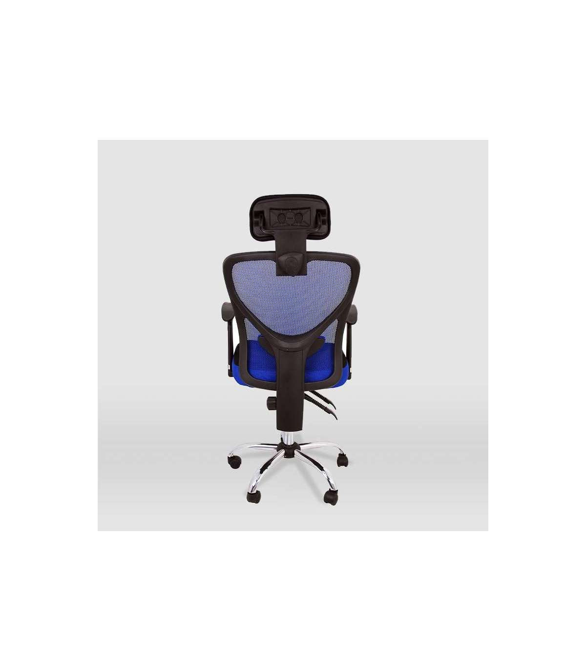 Silla De Escritorio Carla En Azul Y Negro. Alto: 107-117, Ancho: 64, Fondo: 67_1