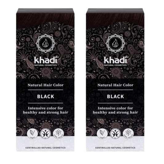 Embalagem de 2 corantes pretos naturais, Khadi, 100 g