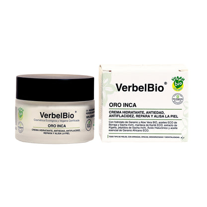Crema Natural Oro Inca VerbelBio– Hidratante, Antiarrugas y Antiflacidez. Ácido Hialurónico. Antiedad y Regeneradora._1